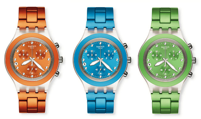 Swatch aluminium Full-Blooded watches DECOR COLOURS